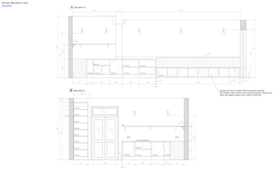 Kitchen elevations A & B - Kitchens
