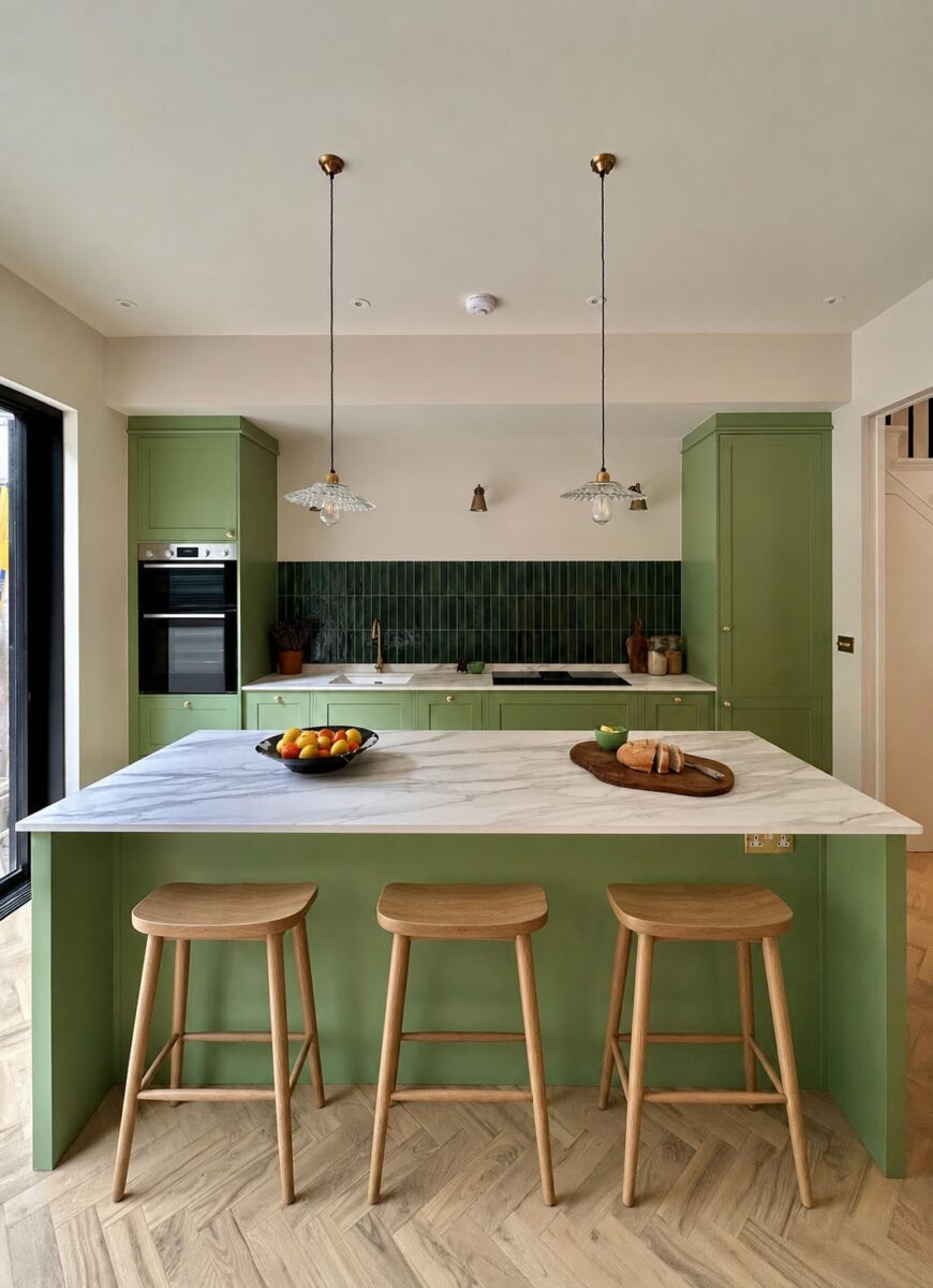 Green shaker kitchen - Kitchens