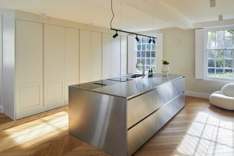 Stainless steel island kitchen