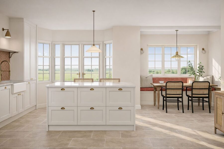 White shaker kitchen - Renders